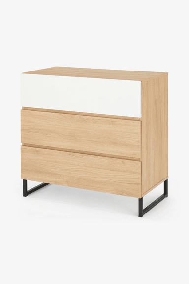 CÓMODA JUVENIL PILAR 3 CAJONES COLOR DUNA/BLANCO TU MESITA