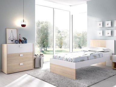 CÓMODA JUVENIL SONIA COLOR NATURAL/BLANCO 3 CAJONES TU MESITA