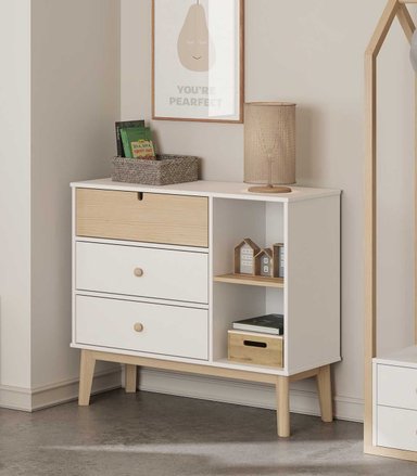CÓMODA INFANTIL KASIDY COLOR BLANCO/DUNA TU MESITA