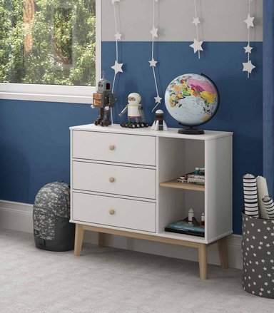 CÓMODA INFANTIL KASIDY 2 COLOR BLANCO TU MESITA