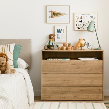CÓMODA JUVENIL 3 CAJONES BUDAPEST COLOR MACADAMIA TU MESITA