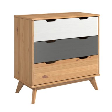 CÓMODA CLÁSICA JENNA 3 CAJONES MULTICOLOR TU MESITA