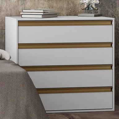 CÓMODA CLÁSICA CHIAPAS COLOR BLANCO 5 CAJONES TU MESITA