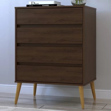 CÓMODA MULTIUSOS FIORENTINA COLOR MARRÓN 4 CAJONES TU MESITA