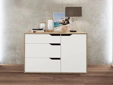 CÓMODA MODERNA MICHELL 3 CAJONES 1 PUERTA TU MESITA