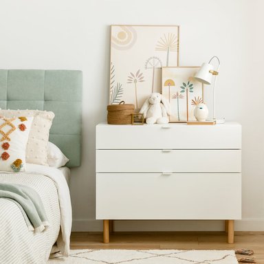 CÓMODA INFANTIL 3 CAJONES VARSOVIA COLOR BLANCO TU MESITA