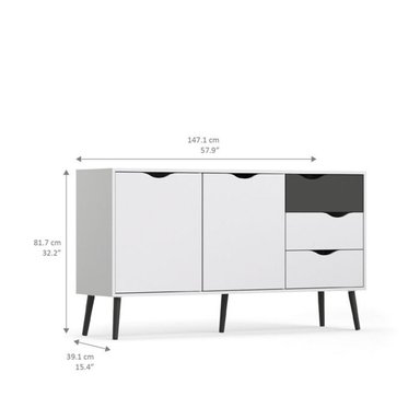 CÓMODA LARGA MATILDE 2 PUERTAS 3 CAJONES TU MESITA