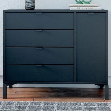 CÓMODA JUVENIL MARIANA COLOR NEGRO TU MESITA