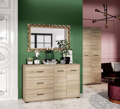 CÓMODA JUVENIL KAROL COLOR MACADAMIA 3 CAJONES 2 PUERTAS TU MESITA