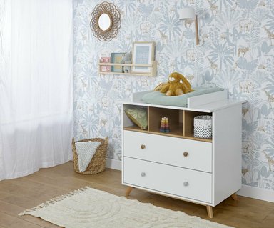 CÓMODA INFANTIL CLAUDY COLOR BLANCO/MARRÓN TU MESITA