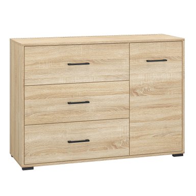 CÓMODA JUVENIL KAROL COLOR MACADAMIA 3 CAJONES 1 PUERTA TU MESITA