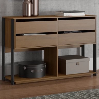 CÓMODA MODERNA DAMIAN 4 CAJONES COLOR MARRÓN TU MESITA