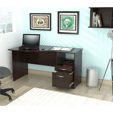 ESCRITORIO CLÁSICO JESSY COLOR MARRÓN 2 CAJONES TU MESITA