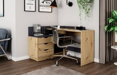 ESCRITORIO ESQUINERO MODERNO WILDE DUNA/NERGRO