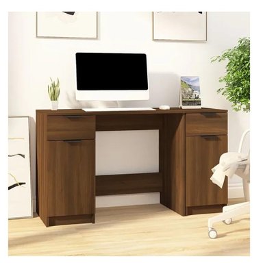 ESCRITORIO CLÁSICO TU MESITA MARGOT COLOR MARRÓN 2 CAJONES 2 PUERTAS