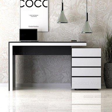 ESCRITORIO CONTEMPORÁNEO SANSE NEGRO 142CM