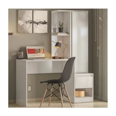 ESCRITORIO CON ORGANIZADOR MOORE COLOR BLANCO 1 CAJÓN 1 PUERTA TU MESITA