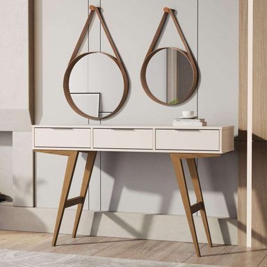 MESA RECIBIDORA NÓRDICA 3 CAJONES OPRA COLOR BLANCO/DUNA TU MESITA