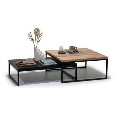 MESA DE CENTRO DÚO DANIELA MARRÓN / NEGRO