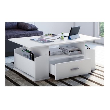 MESA DE CENTRO FUNCIONAL TU MESITA GIA COLOR BLANCO 1 CAJÓN - 2