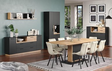 MESA MODERNA MERLINA COLOR MARRÓN/NEGRO TU MESITA - 1