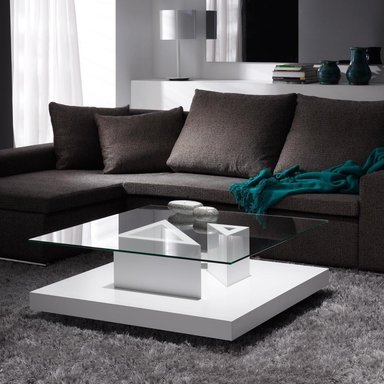 MESA DE CENTRO CONTMEPORÁNEA BABEL BLANCO 99CM