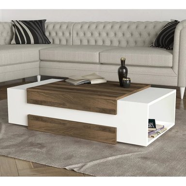 MESA DE CENTRO MODERNA PETIZZA COLOR BANCO/MACADAMIA TU MESITA - 1