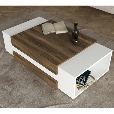 MESA DE CENTRO MODERNA PETIZZA COLOR BANCO/MACADAMIA TU MESITA - 2