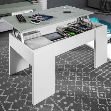 MESA DE CENTRO ELEVABLE DUBAI COLOR BLANCO/CENIZA TU MESITA