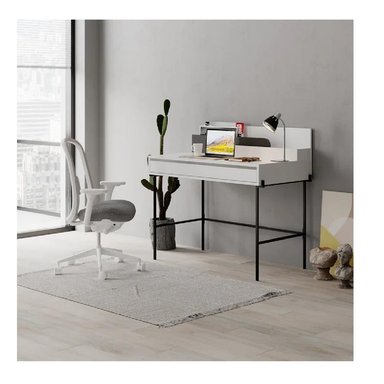 ESCRITORIO MODERNO TU MESITA ATLANTIS COLOR BLANCO/NEGRO 1 CAJÓN