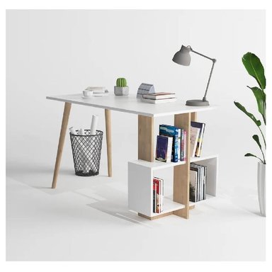 ESCRITORIO VINTAGE JUVENIL TU MESITA PRESTON COLOR BLANCO/DUNA