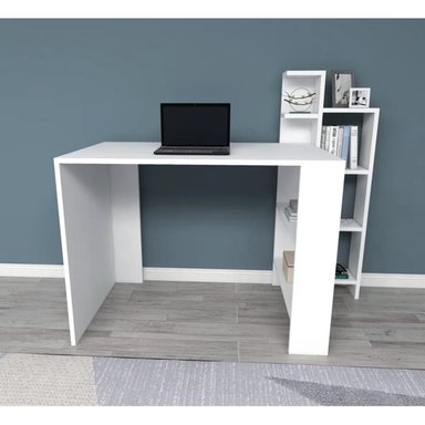 ESCRITORIO MODERNO PALACE CON LIBRERO COLOR BLANCO TU MESITA