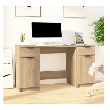 ESCRITORIO CLÁSICO TU MESITA MARGOT COLOR DUNA 2 CAJONES 2 PUERTAS