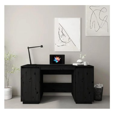 ESCRITORIO PRÁCTICO TU MESITA PRINCE COLOR NEGRO 2 PUERTAS