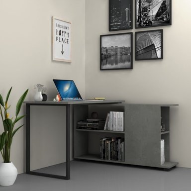 ESCRITORIO MINIMALISTA ALTAUS COLOR GRIS OSCURO TU MESITA