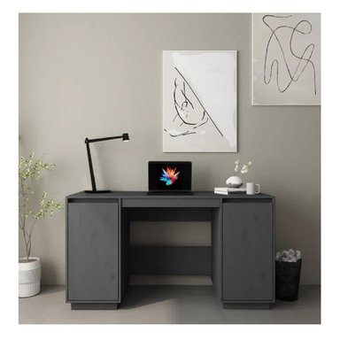 ESCRITORIO PRÁCTICO TU MESITA PRINCE COLOR GRIS 2 PUERTAS