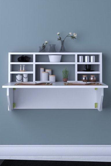 ESCRITORIO FLOTANTE Y PLEGABLE MEDELLIN COLOR BLANCO TU MESITA