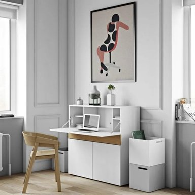 ESCRITORIO PLEGABLE FOCUS COLOR BLANCO/DUNA 2 PUERTAS TU MESITA