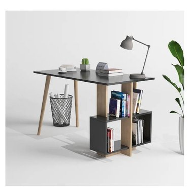 ESCRITORIO VINTAGE JUVENIL TU MESITA PRESTON COLOR NEGRO/DUNA