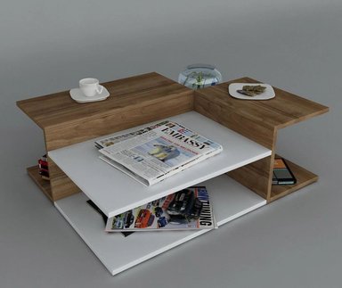 MESA DE CENTRO MODERNA MONSERRAT COLOR BLANCO/MACADAMIA TU MESITA