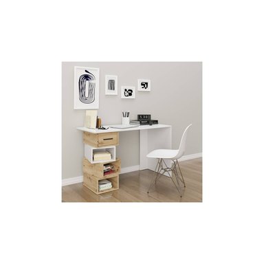 ESCRITORIO VINTAGE ELDA 120CM BLANCO/DUNA