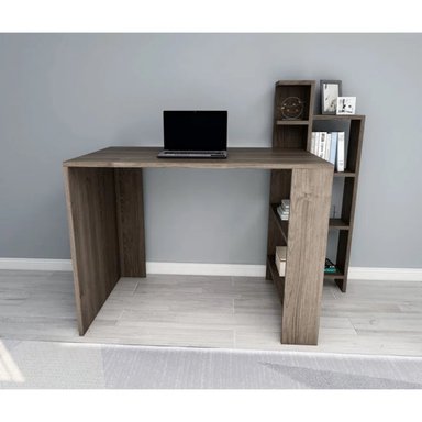 ESCRITORIO MODERNO PALACE CON LIBRERO COLOR MARRÓN TU MESITA