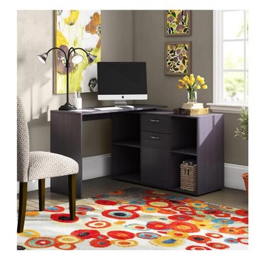 ESCRITORIO EXTENDIBLE TU MESITA LIAM COLOR NEGRO 1 CAJÓN 1 PUERTA