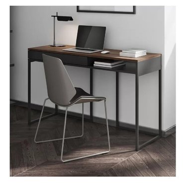 ESCRITORIO INDUSTRIAL TU MESITA SIGMA COLOR MARRÓN/NEGRO 1 CAJÓN