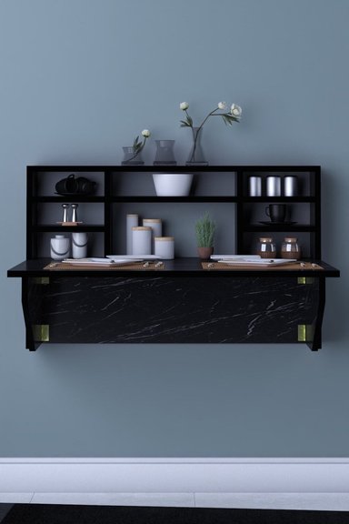 ESCRITORIO FLOTANTE Y PLEGABLE MEDELLIN COLOR NEGRO TU MESITA