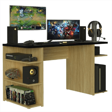 ESCRITORIO GAMER BEJAMIN COLOR HAYA/NEGROTU MESITA - 2