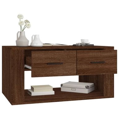 MESA DE CENTRO AROA COLOR MARRÓN 2 CAJONES TU MESITA - 2