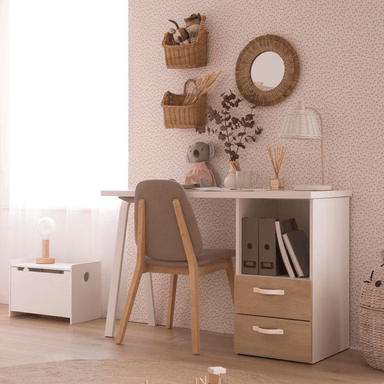 ESCRITORIO MODERNO DOVE BLANCO/NATURAL 120 CM