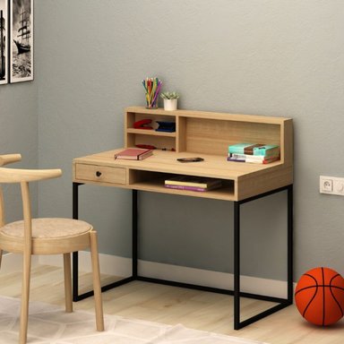 ESCRITORIO MODERNO ALTAIR COLOR DUNA 1 CAJÓN TU MESITA