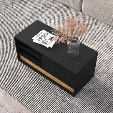 MESA DE CENTRO 2 PUERTAS FRIDA COLOR NEGRO TU MESITA - 3